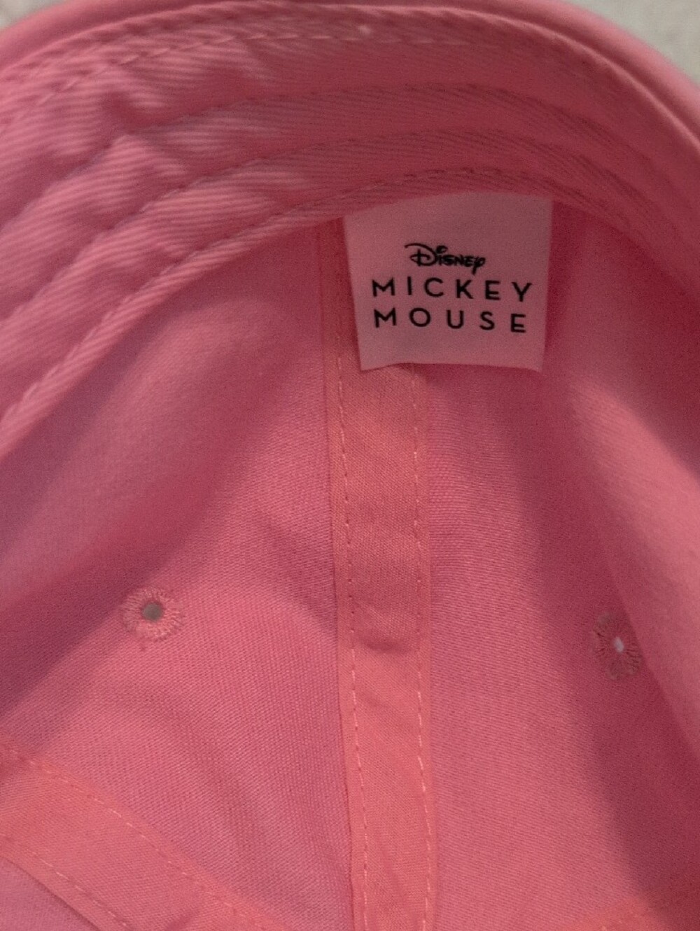 Disney Pink Mickey Mouse Cap - Solid Pink 100% Cotton - Picture 2 of 4